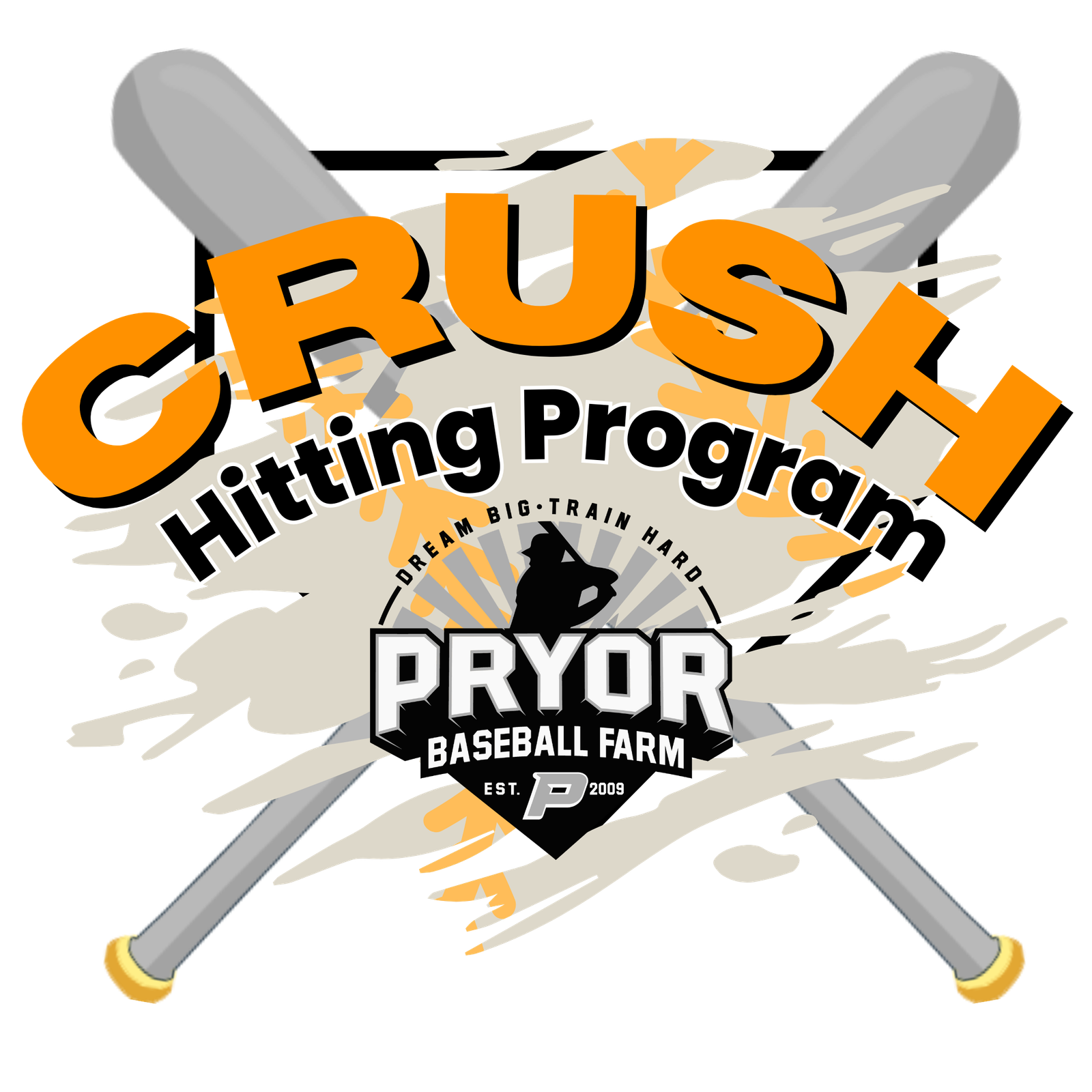 CRUSH HITTING PROGRAM at Pryor Baseball Farm LOGO 