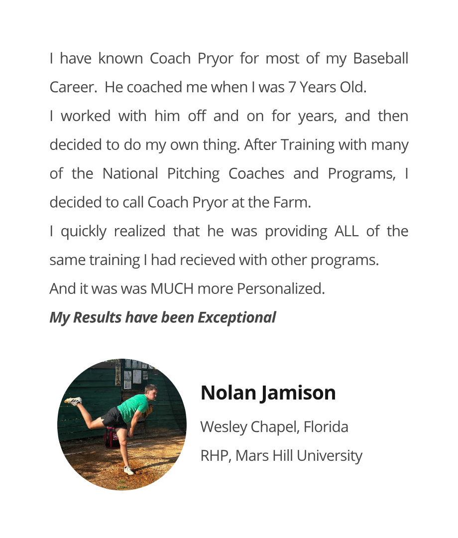 Nolan Jamison - NCAA Pitcher MHU RHP Testimonial