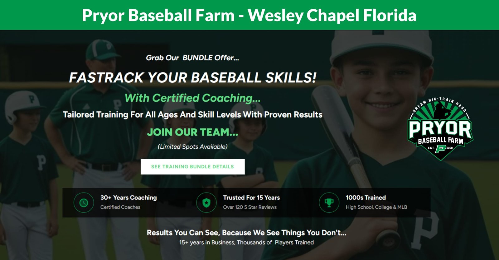 Pryor Baseball Farm - Wesley Chapel Florida - Private Baseball Lessons Feat_Img